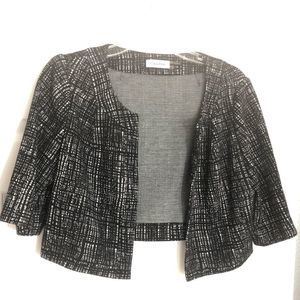 Calvin Klein black & white pattern short sleeve jacket/cardigan